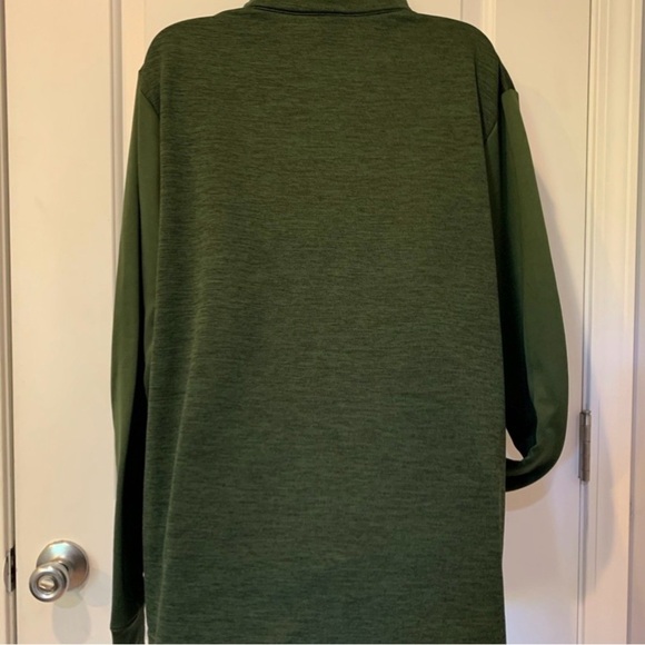 Reebok Men’s Olive Green Quarter Zip Pullover Sweatshirt Size Large Casual - Picture 3 of 7